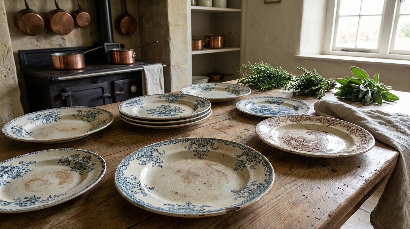 découvrez ces assiettes anciennes en terre de fer qui témoignent d'une cuisine d'autrefois tout en s'intégrant harmonieusement dans nos intérieurs contemporains.