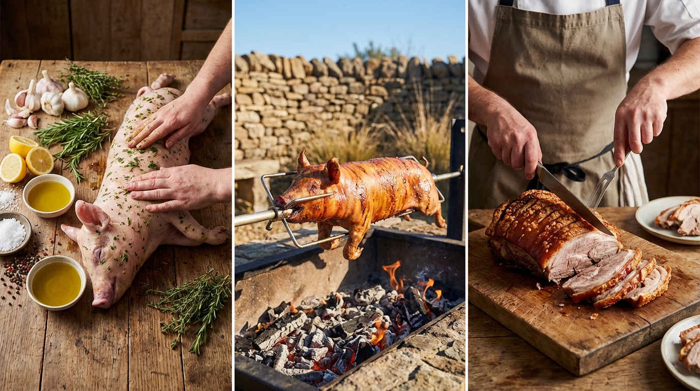 découvrez notre recette complète du cochon de lait à la broche, du secret de la marinade jusqu'au découpage parfait pour un repas savoureux et convivial.