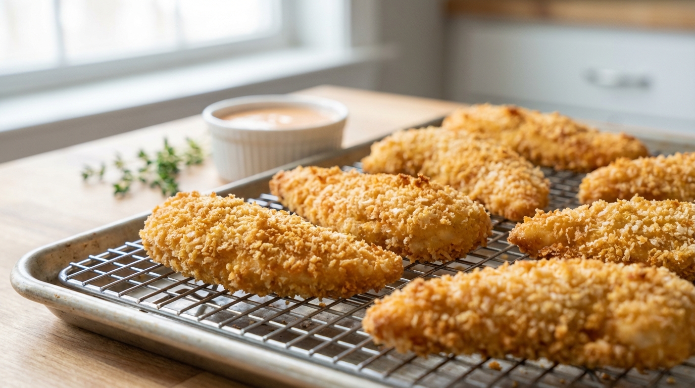 découvrez comment préparer des tenders croustillants au four sans utiliser de friture grâce à cette technique simple et savoureuse pour un repas plus sain.
